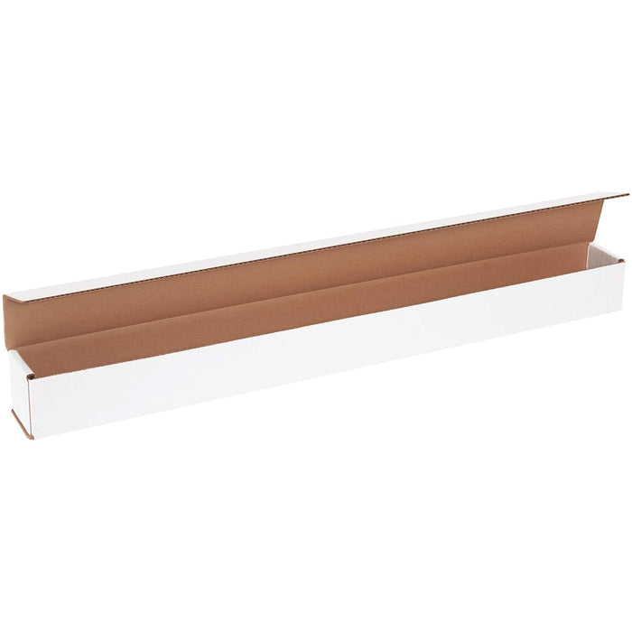 Aviditi White Corrugated Cardboard Mailer Box, 24" L x 2" W x 2" H, Pack of 50, Crush-Proof, for Shipping and Mailing UPS, USPS and FedEx