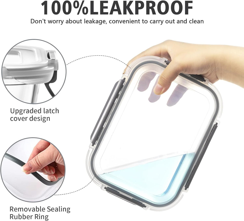 24 Pieces Glass Food Storage Containers with Lids,Glass Meal Prep Containers ...