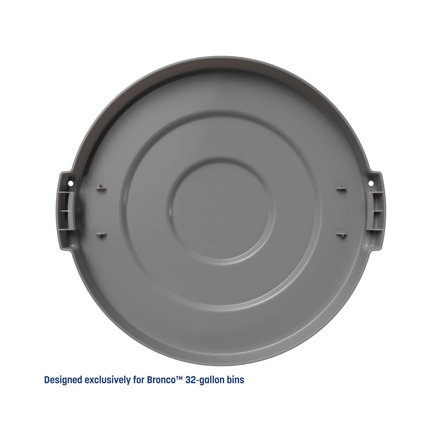 SPARTA Bronco Lid for 32 Gal. Trash Can, Durable, Food-Safe, NSF and HACCP-Compliant, Lid for Commercial Use (Container Sold Separately – Fits Bronco Only), Polyethylene, 32 Gallon, Gray