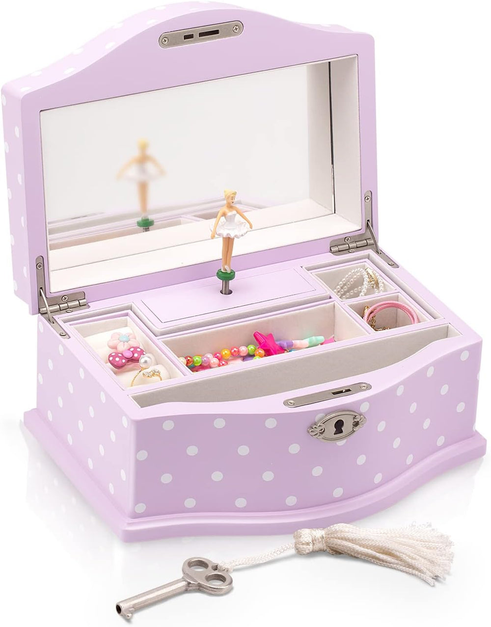 Elle Jewelry Box - Ballerina Jewelry Organizer and Swan Lake Wind-Up Music Bo...