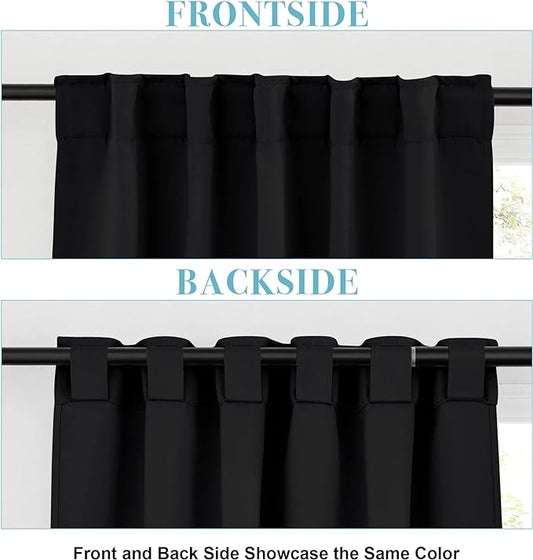 RYB HOME Blackout Curtains for Living Room, Back Tab & Rod Pocket Top - Image 2