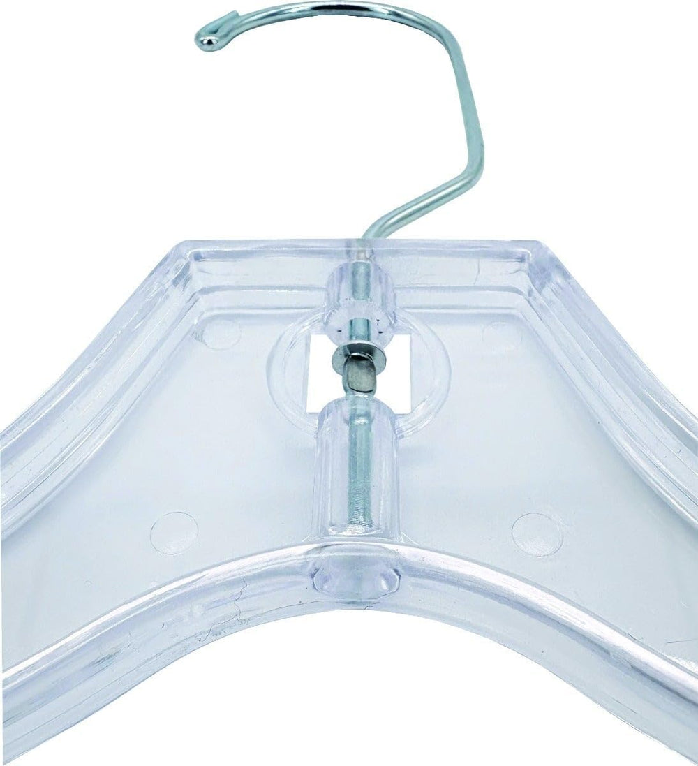 NAHANCO 17" Clear Heavyweight Plastic Bridal Hanger, 100 Pack