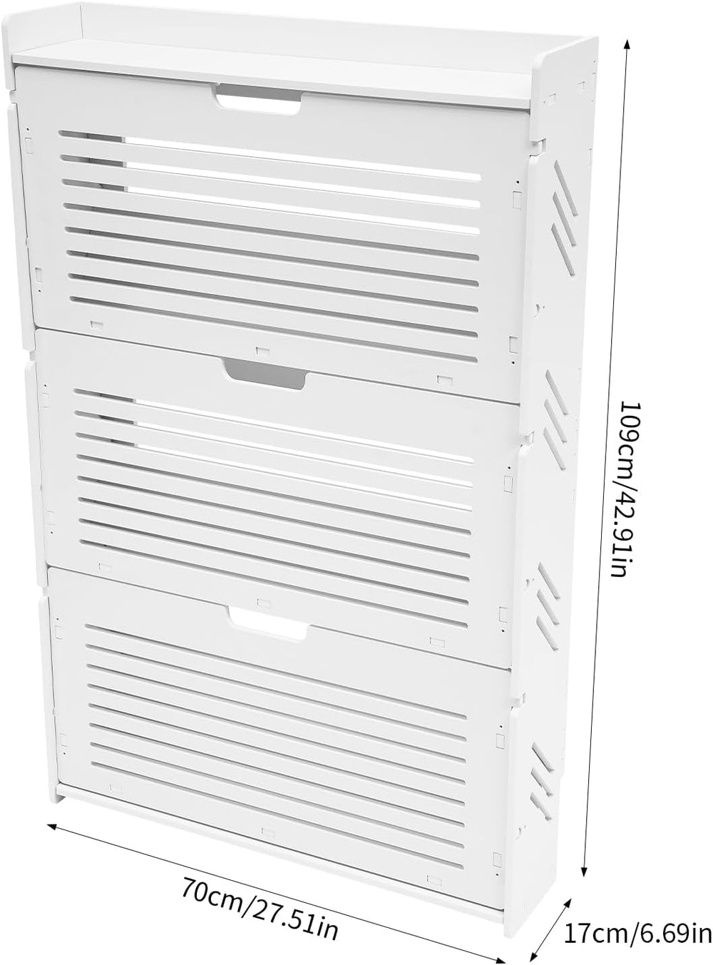 Shoe Storage Cabinet w/3 Flip Drawers, Slim Shoe Rack for Entryway