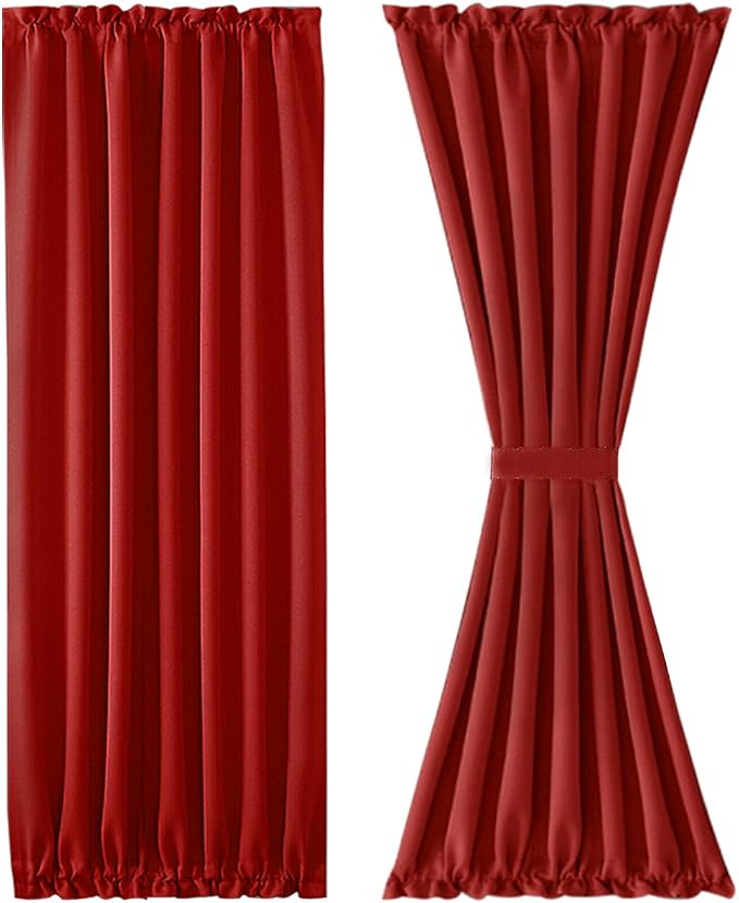 DWCN French Door Curtains – Rod Pocket Thermal Blackout Curtain - Image 7