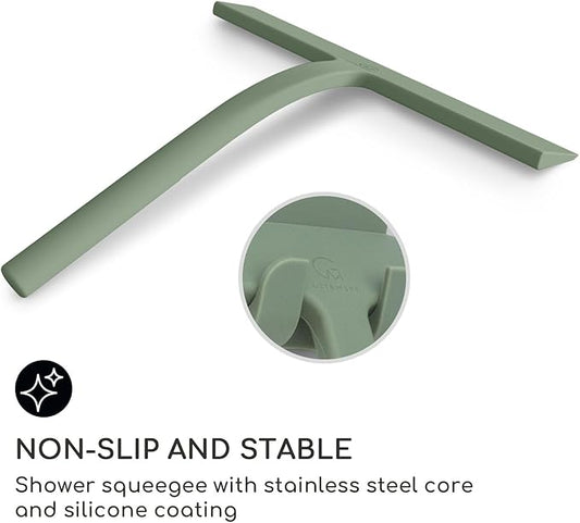 GÜTEWERK Shower Squeegee for Glass Doors, Silicone Window Squeegee, Bathroom - Image 2
