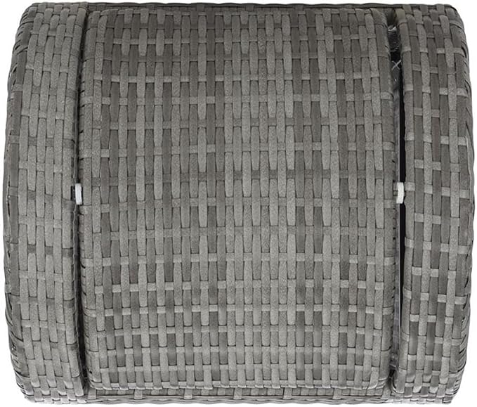 Safavieh Outdoor Collection Serapis Grey Wicker Trash Bin - Image 10