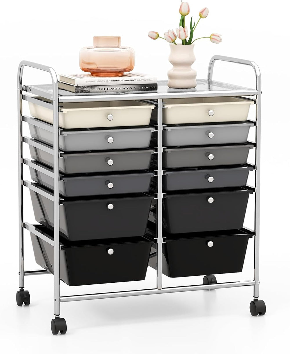 GOFLAME 12-Drawer Rolling Storage Cart, Mobile Utility Cart