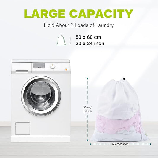 OTraki 2 Pack Mesh Laundry Bag, 20x24 Inch Heavy Duty Laundry Fine Mesh Bags - Image 2