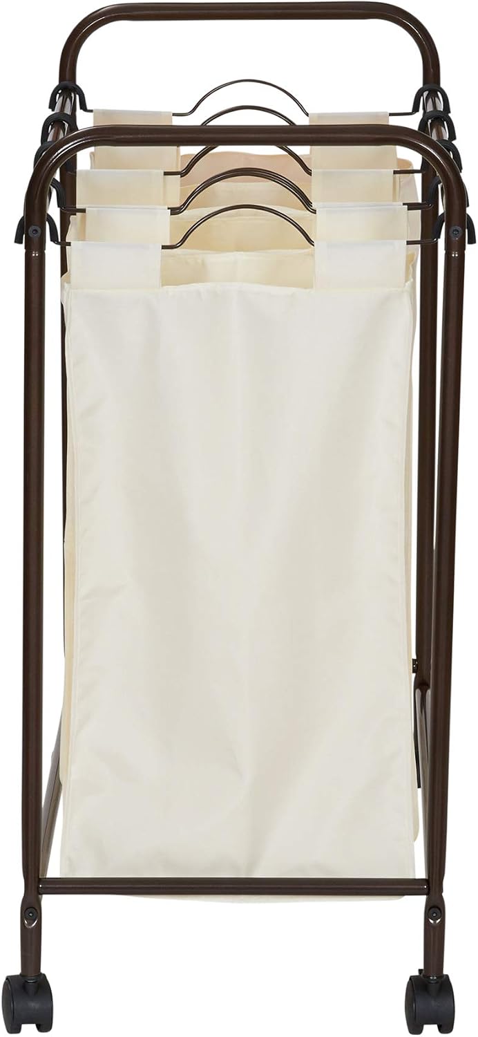 Household Essentials 7173 Rolling Quad Laundry Sorter with Removable Hamper B...