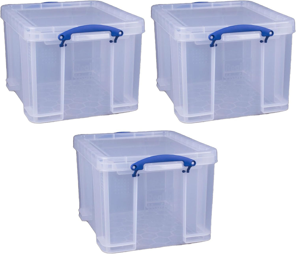 Really Useful Box 32 Liter Storage Container, 3 Pack