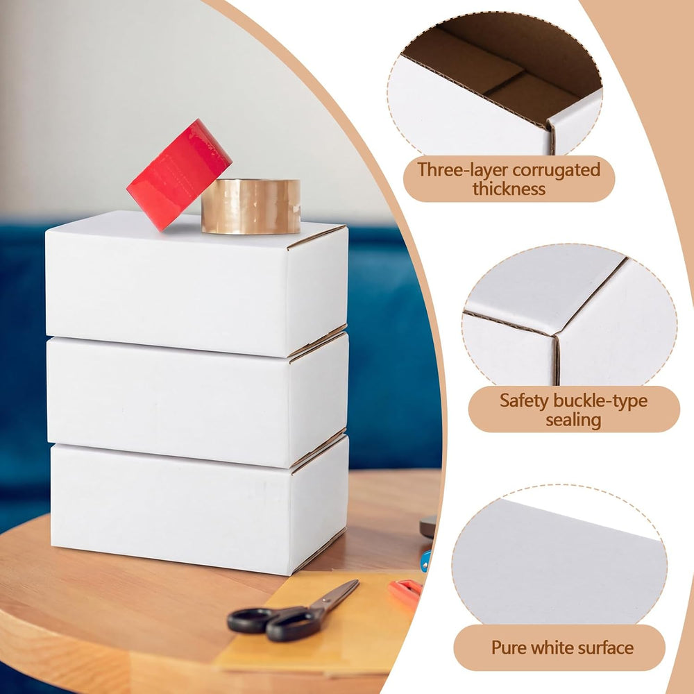 100 Pack Small Corrugated Shipping Boxes 5 x 3 x 2 Inches, Durable Easy Fold ...