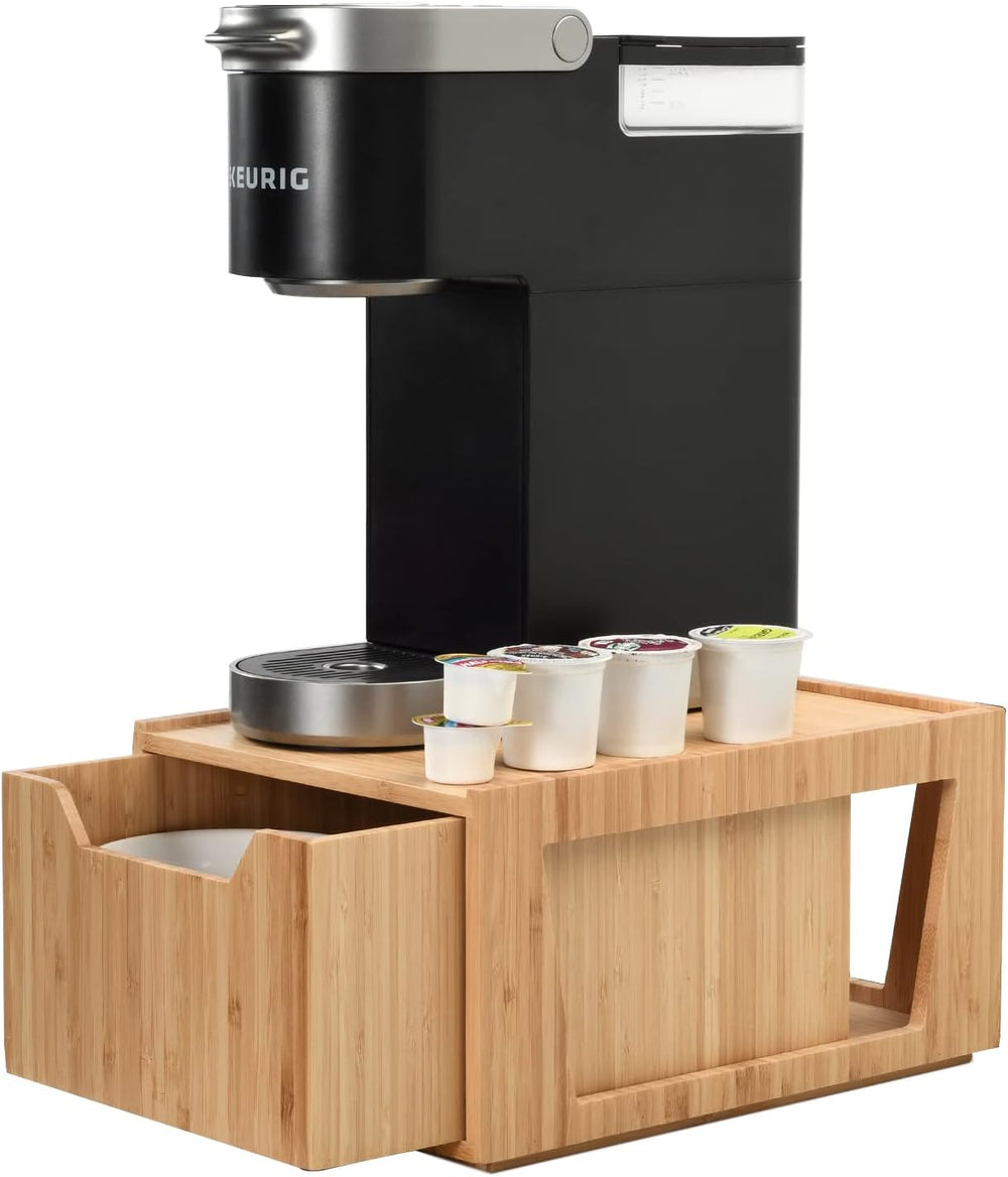 Tall Bamboo Drawer, Stackable Storage Solution for Kitchen Products, Office S...