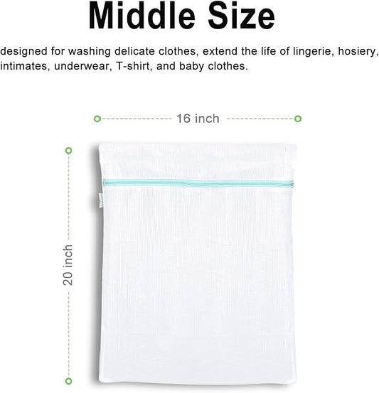 OTraki Mesh Washing Bags for Laundry 2 Pack 16 x 20 Inch Medium Mesh Bag - Image 2