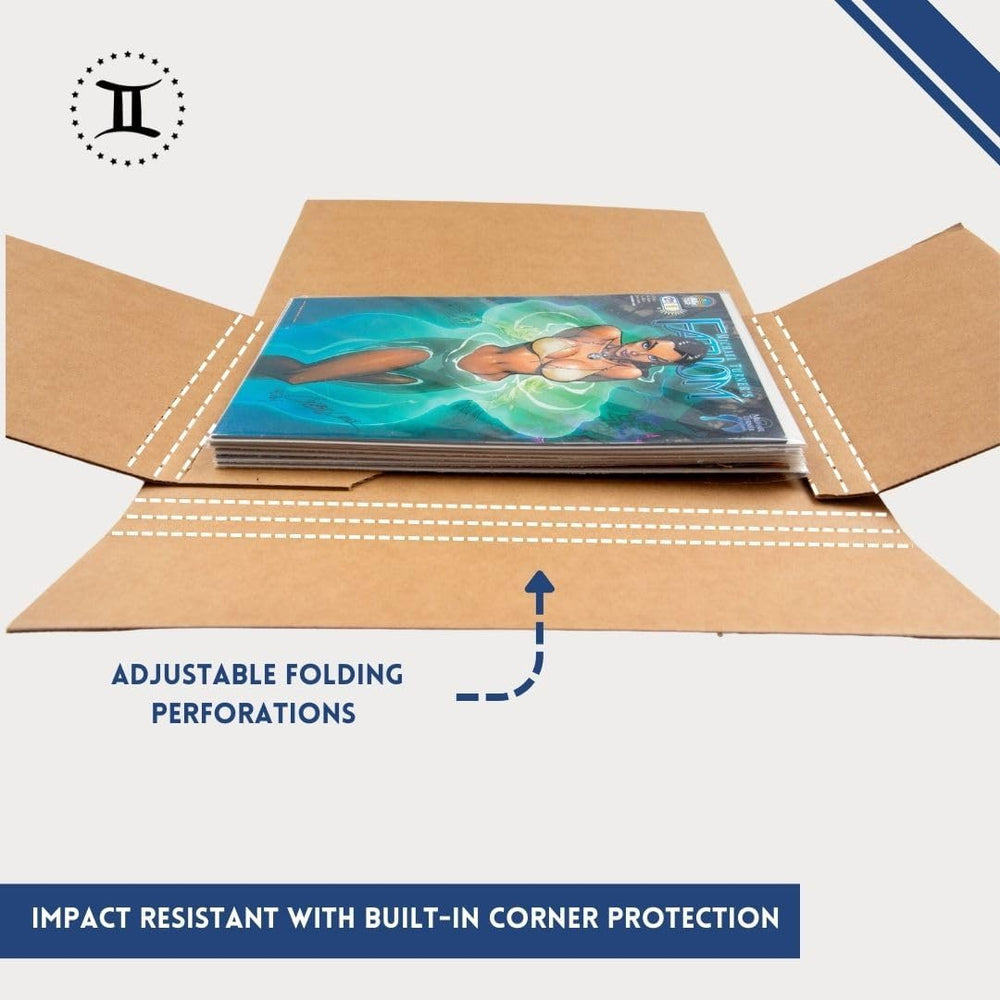 Gemini Comic Book Mailers, Easy Fold & Stay Flat(10.7x7.5x1 Inch, 25-Pack)