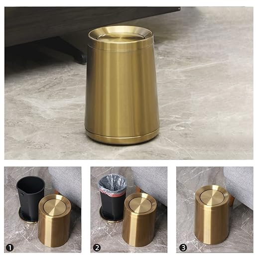 10 L/3 Gallen, Brushed Stainless Steel Garbage Can - Image 9