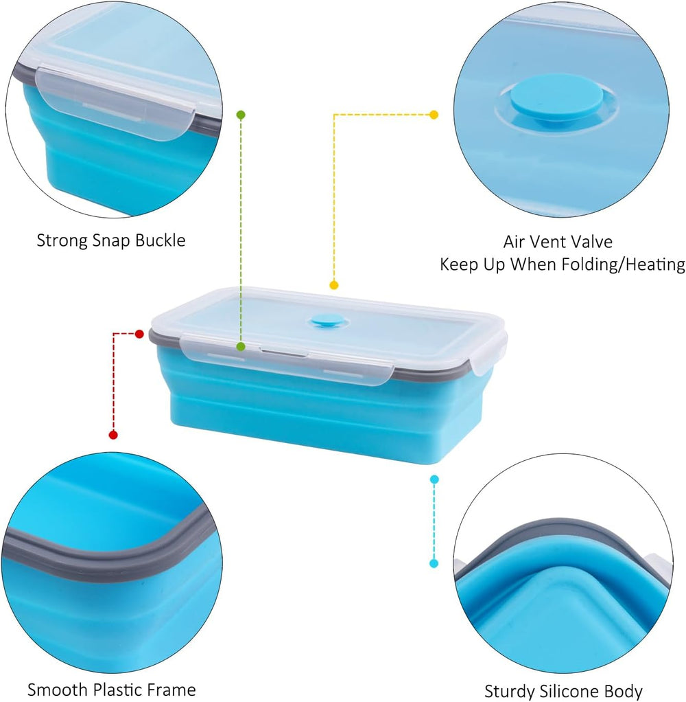 Extra Large Collapsible Food Storage Containers with Lid & Air Vent, 81 o...