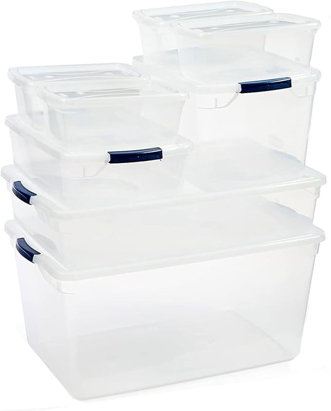 Rubbermaid Cleverstore Clear Dorm Variety 16-Pack, Made in USA, Stackable Large - Image 8