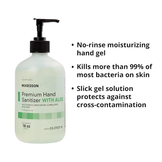 McKesson Hand Sanitizer with Aloe, 18 oz Pump Bottle - Image 2