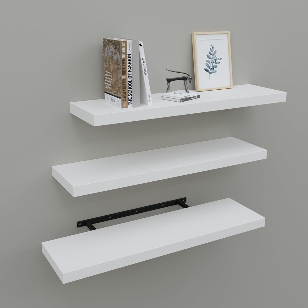 Upassion Floating Shelves for Wall Set of 3, 24" White Wall Shelves for ...