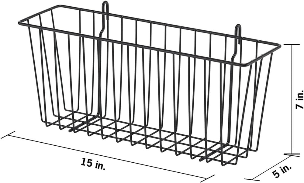 TRINITY 15-Inch Metal Hanging Basket to Use With Shelf Units and Storage Rack...