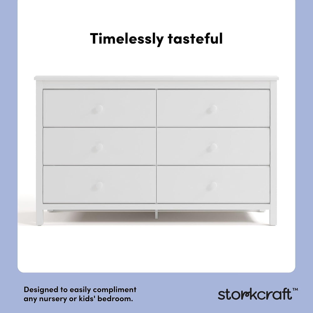 Storkcraft Alpine 6-Drawer Dresser, White