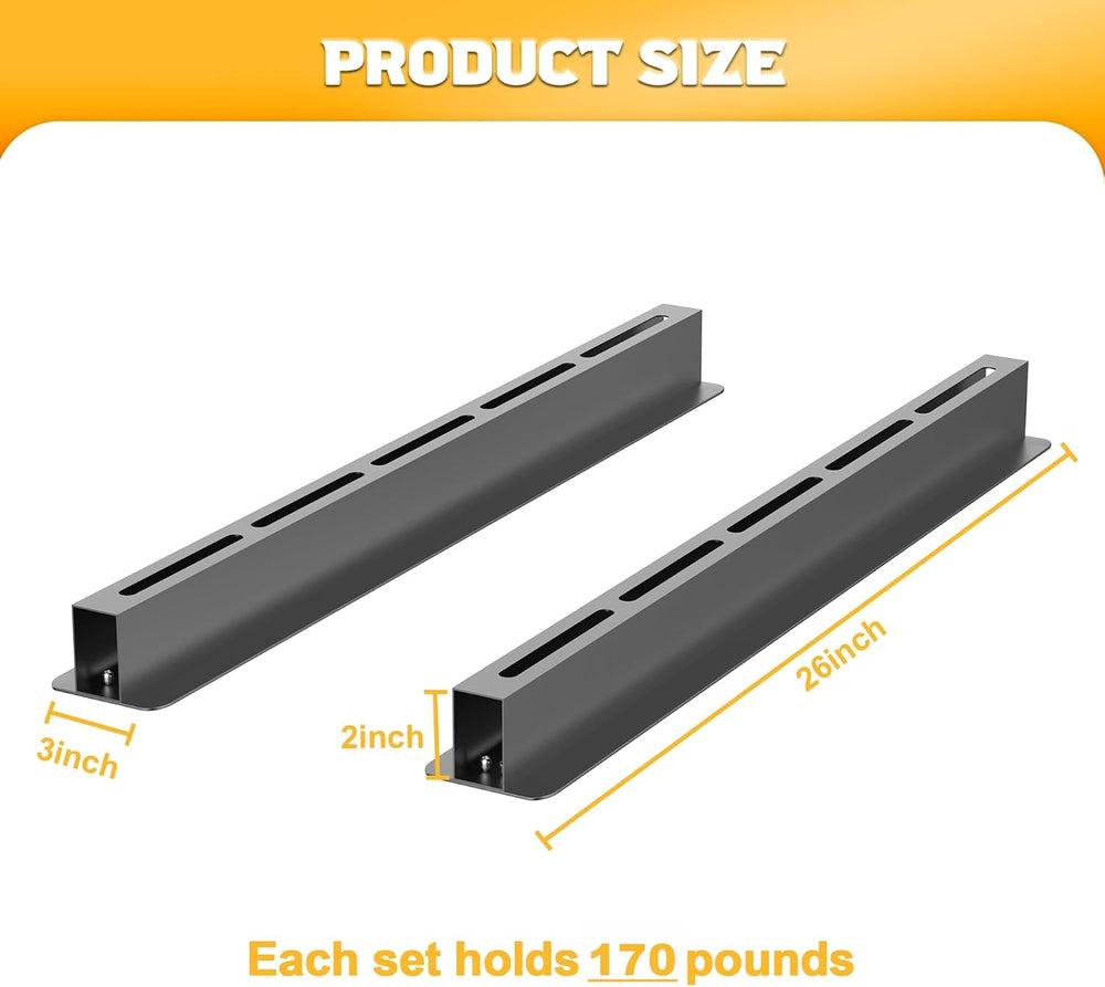 WALMANN Overhead Tote Storage Rails, Heavy Duty Garage Ceiling Bin Rack