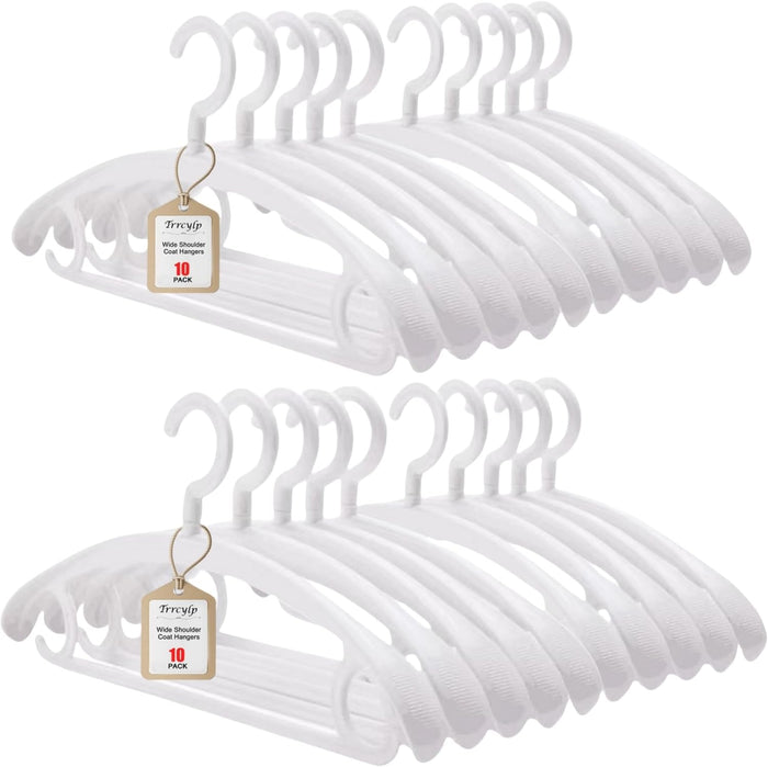 Heavy Duty Hangers Swivel Wide Shoulder Jacket Hanger White
