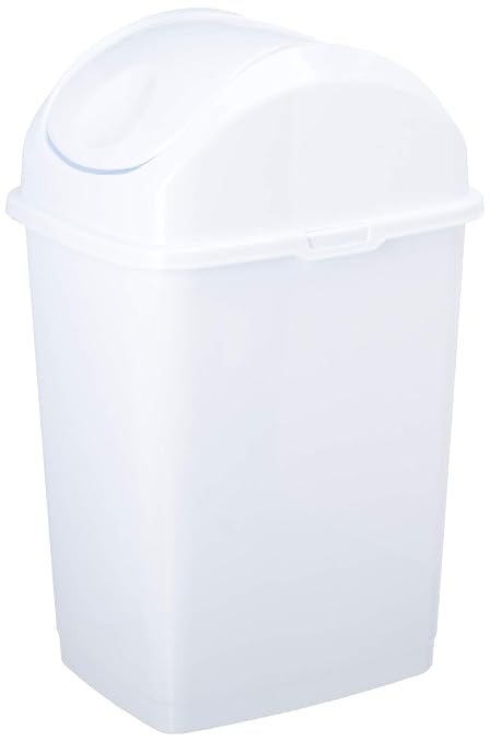 Superio Medium Trash Can with Lid 4.5 Gallon Plastic Swing Top Garbage Can Slim - Image 2