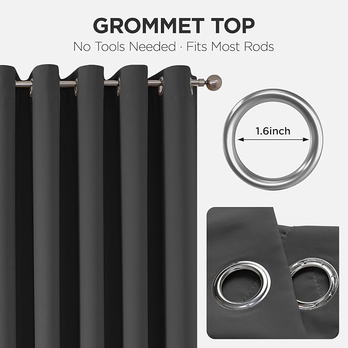 Joydeco Blackout Door Curtain for Doorway Privacy 108 Inches Long, Grommet - Image 9