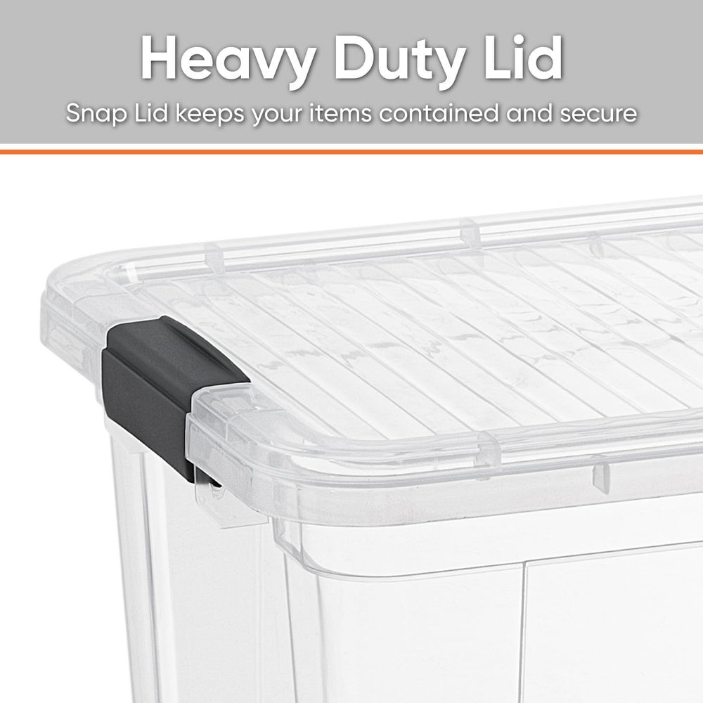Superio Storage Bins with Lids- 2 Pack, 21 Qt Clear Boxes for Organizing, Sta...