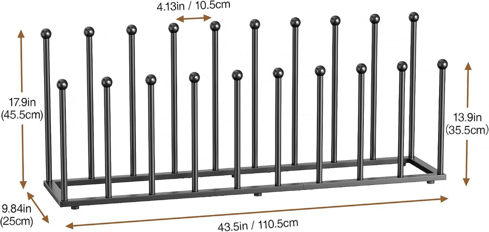 Freestanding Boot Rack, Shoe Storage Organizer Fit for 10 Pairs, Black