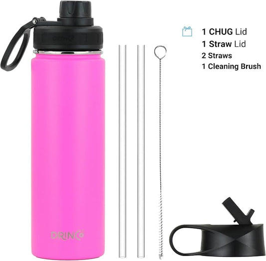 DRINCO Stainless Steel Water Bottle Spout Lid Vacuum Insulated Double Wall - Image 2