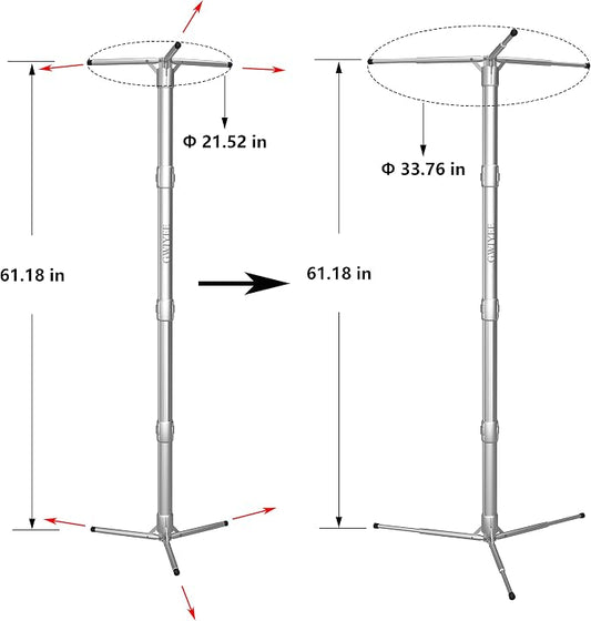 Aluminum Collapsible Clothing Rack, Porbatle Clothes Drying Rack, Laundry - Image 2
