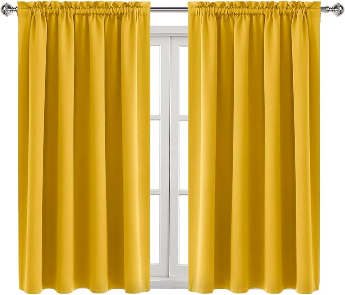 DWCN Yellow Room Darkening Blackout Curtains - Image 9
