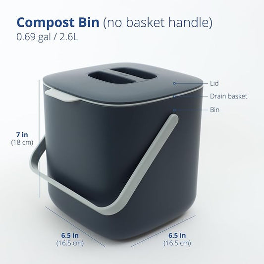 Blue Ginkgo Kitchen Compost Bin – Filter-Free, Odor-Tight Countertop Food Waste - Image 2