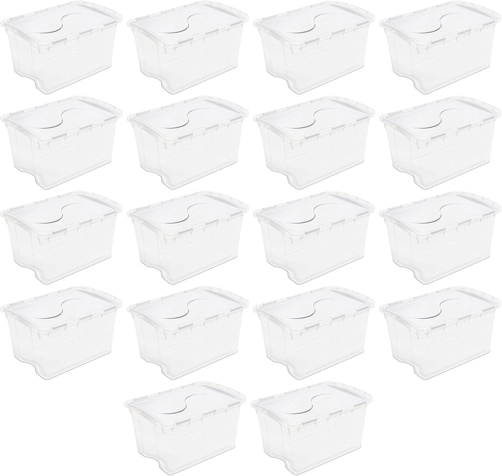 Sterilite 48 Qt Hinged Lid Storage Box, Stackable Bin with Lid, Plastic Conta...