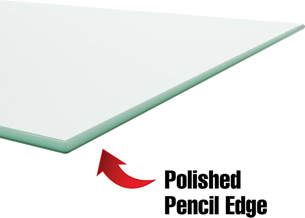 Econoco Tempered Glass Shelves, 3/16in Thick, Clear, 5 Pack, 8x36in