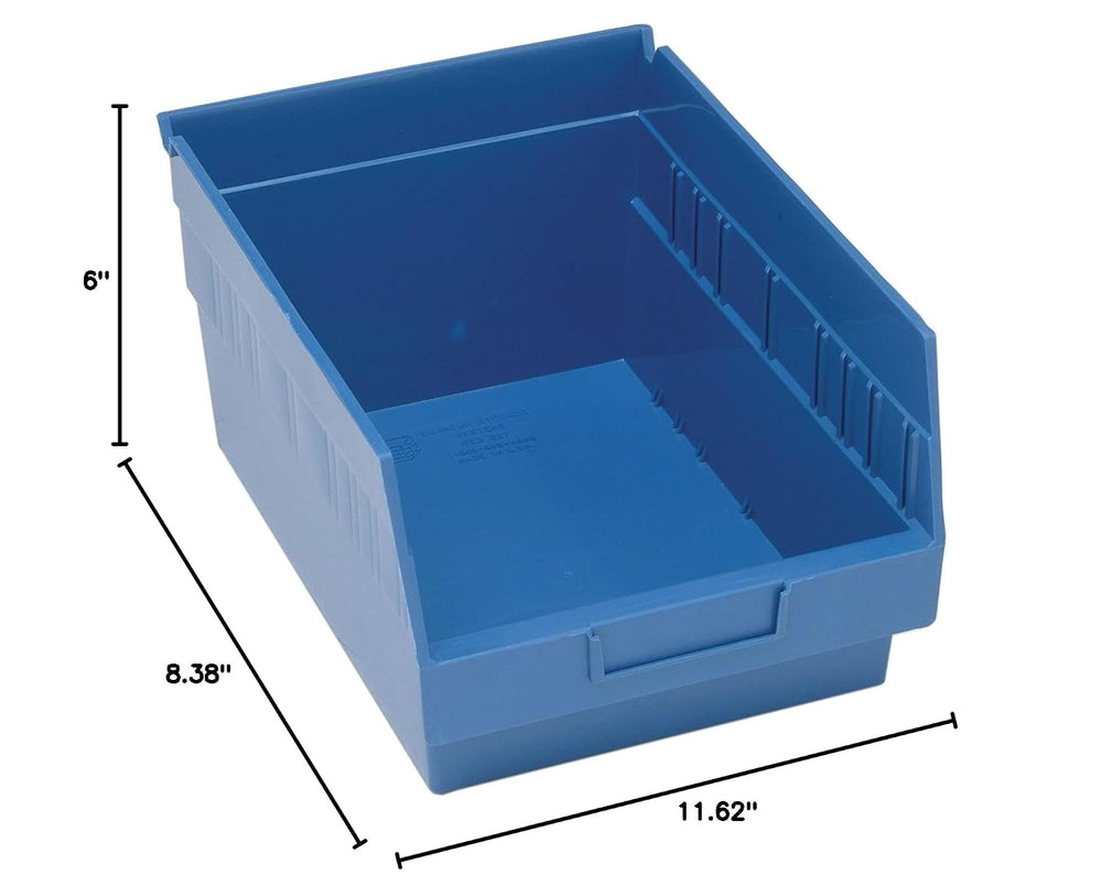 QUANTUM STORAGE SYSTEMS K-QSB207BL-8 8-Pack Plastic Shelf Bin Storage Contain...
