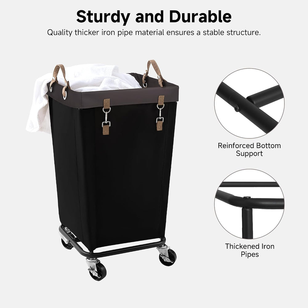 StorageWorks 110L Laundry Basket with Wheels, Rolling Hampers for Clothing