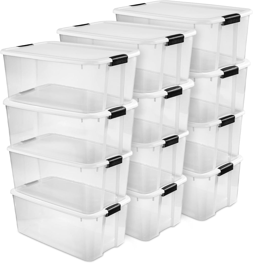 Sterilite 12-Pack Ultra Latching Box, Storage Bins