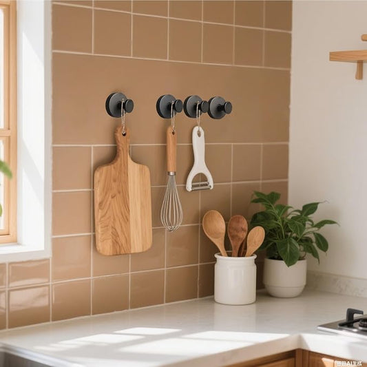 4 Pcs Suction Cup Hooks for Shower,Removable Hooks,Towel Hook,Suction Hook for - Image 2
