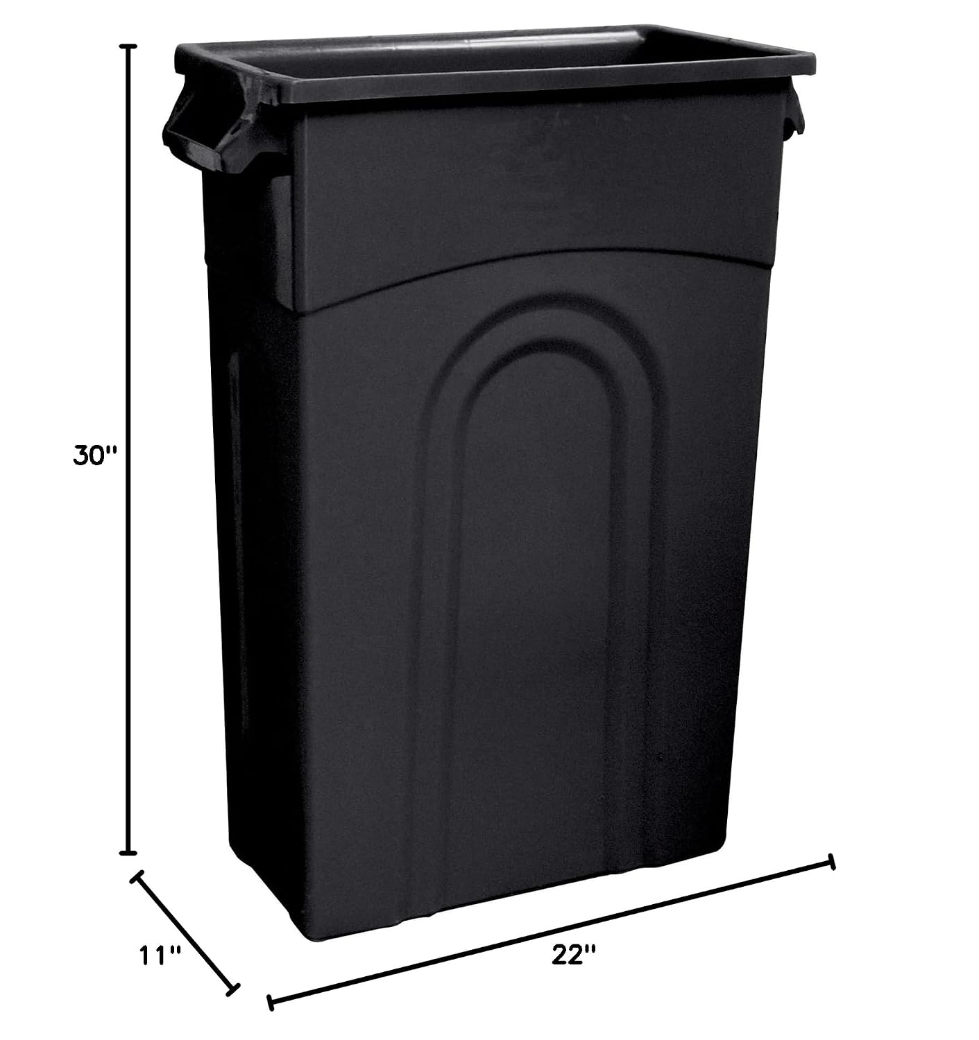 23 Gallon Heavy Duty Narrow Tall Plastic Garbage Container – Black, Space-Saving, Easy Bag Removal, 46lb Capacity