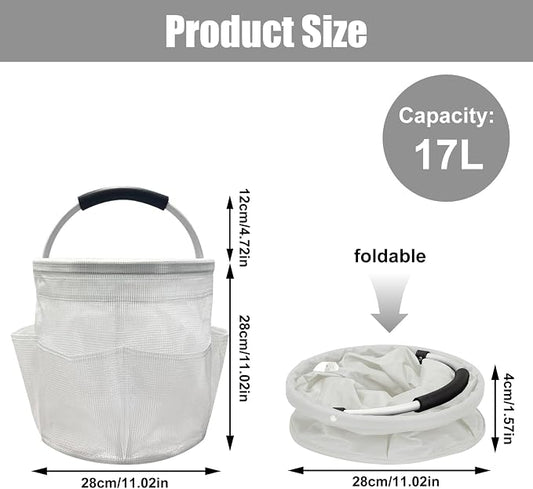 Qivine 17L Cleaning Caddy with Handle, Cleaning Supply Caddy Foldable Tool Bag - Image 2