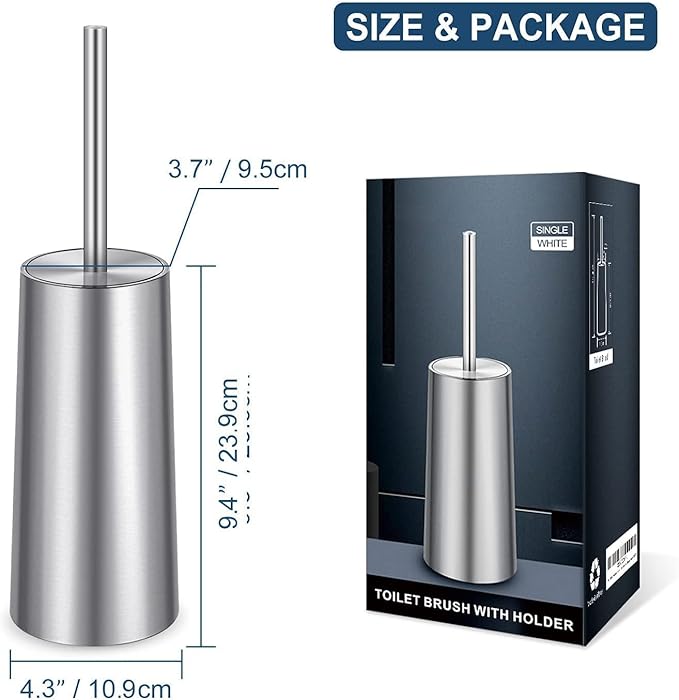 Toilet Brush and Holder, Toilet Brush 304 Stainless Steel, Toilet Bowl Brush - Image 7
