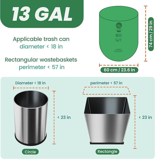 RAYTID 13 + Gallon Compostable Trash Bags, Extra Thick 1.1 Mil, Tall Kitchen - Image 2