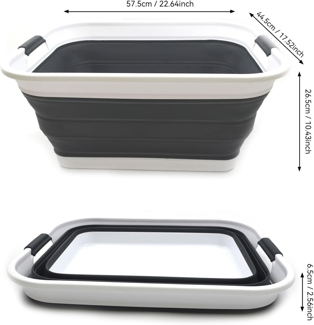 SAMMART 42L(11 gallon) Set of 2 Collapsible Plastic Laundry Basket-Foldable P...