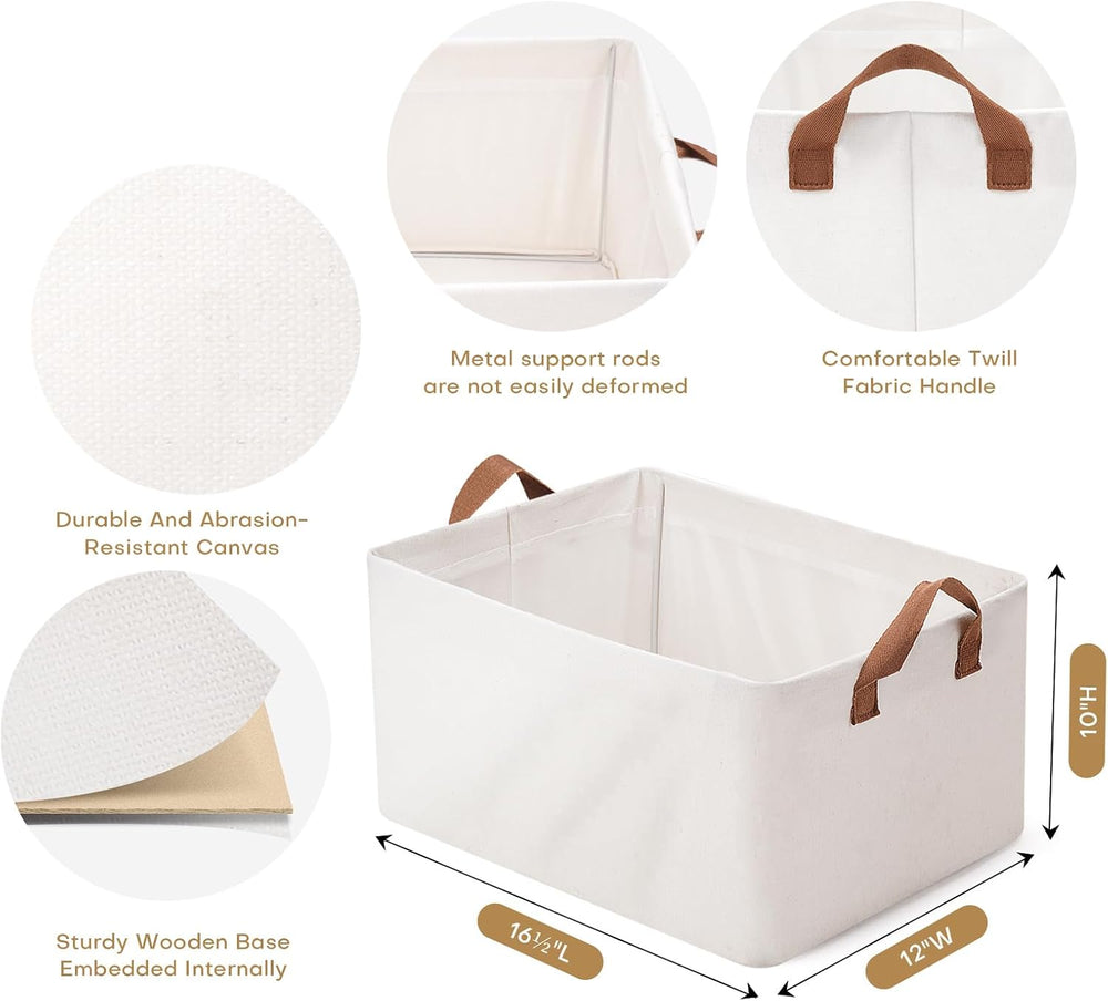 large storage baskets, closet storage bins, Canvas Fabric Storage Basket for ...