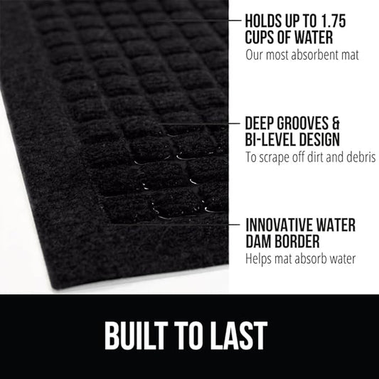 GORILLA GRIP Front Door Mat, Indoor Outdoor Ultra Absorbent HydroAbsorb Doormat - Image 2