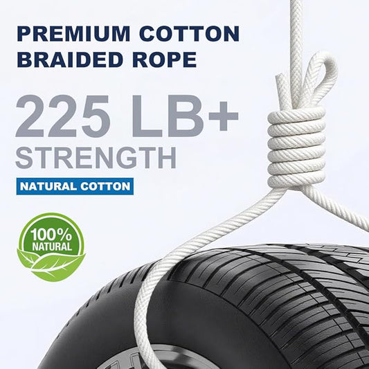 PerkHomy 500lb Cotton Rope 3/16" 50 ft Multi Purpose Utility Diamond Braided - Image 2