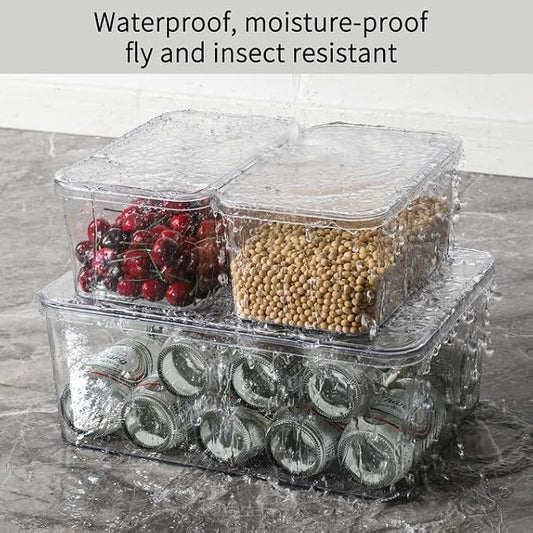 Clear Storage Bins With Lids, 5 Packs Food Storage Organizer, Cabinet Storage - Image 2